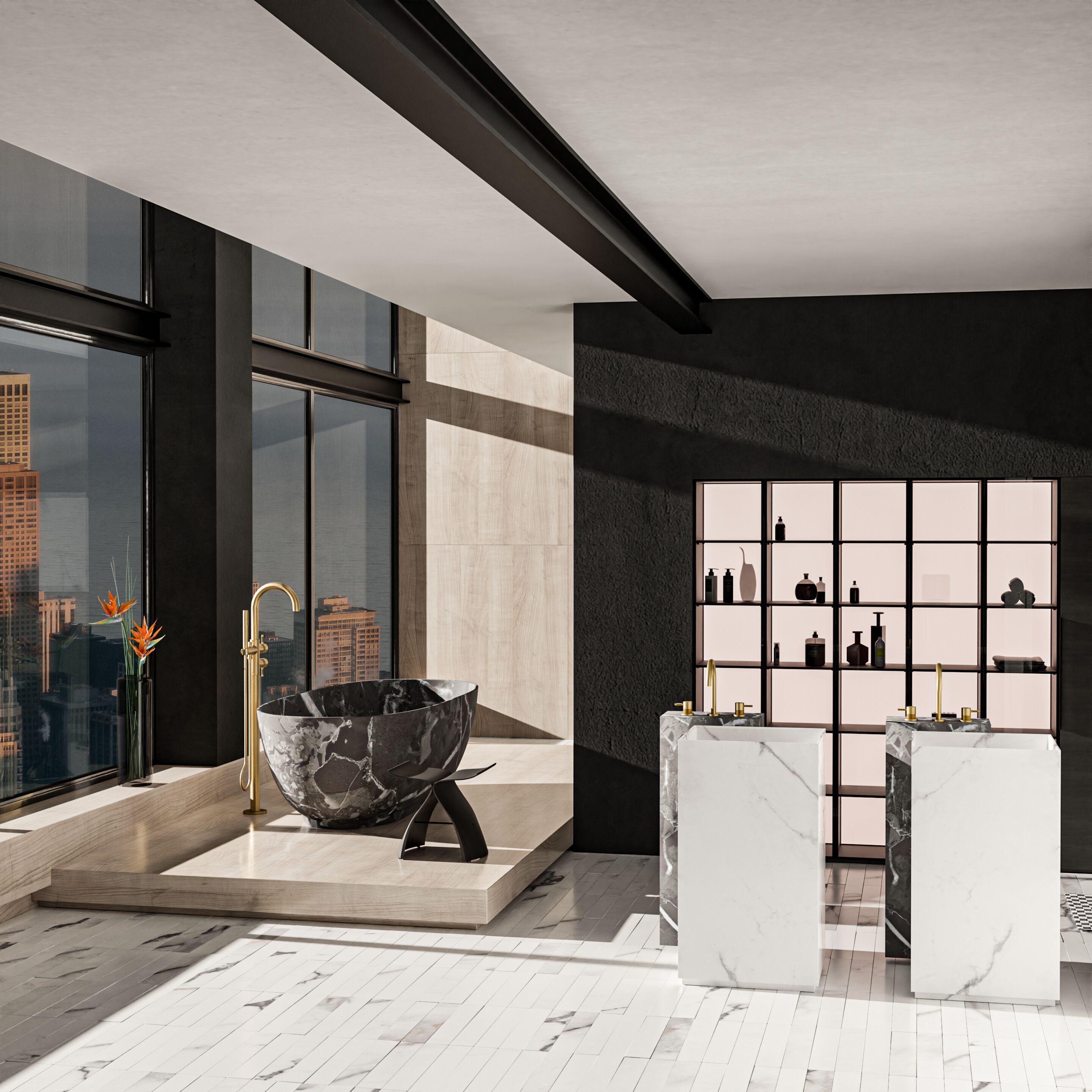 Хромированный латунный смеситель для раковины с 3 отверстиями Graff Cameo ARCH-00113518 - Вид №1