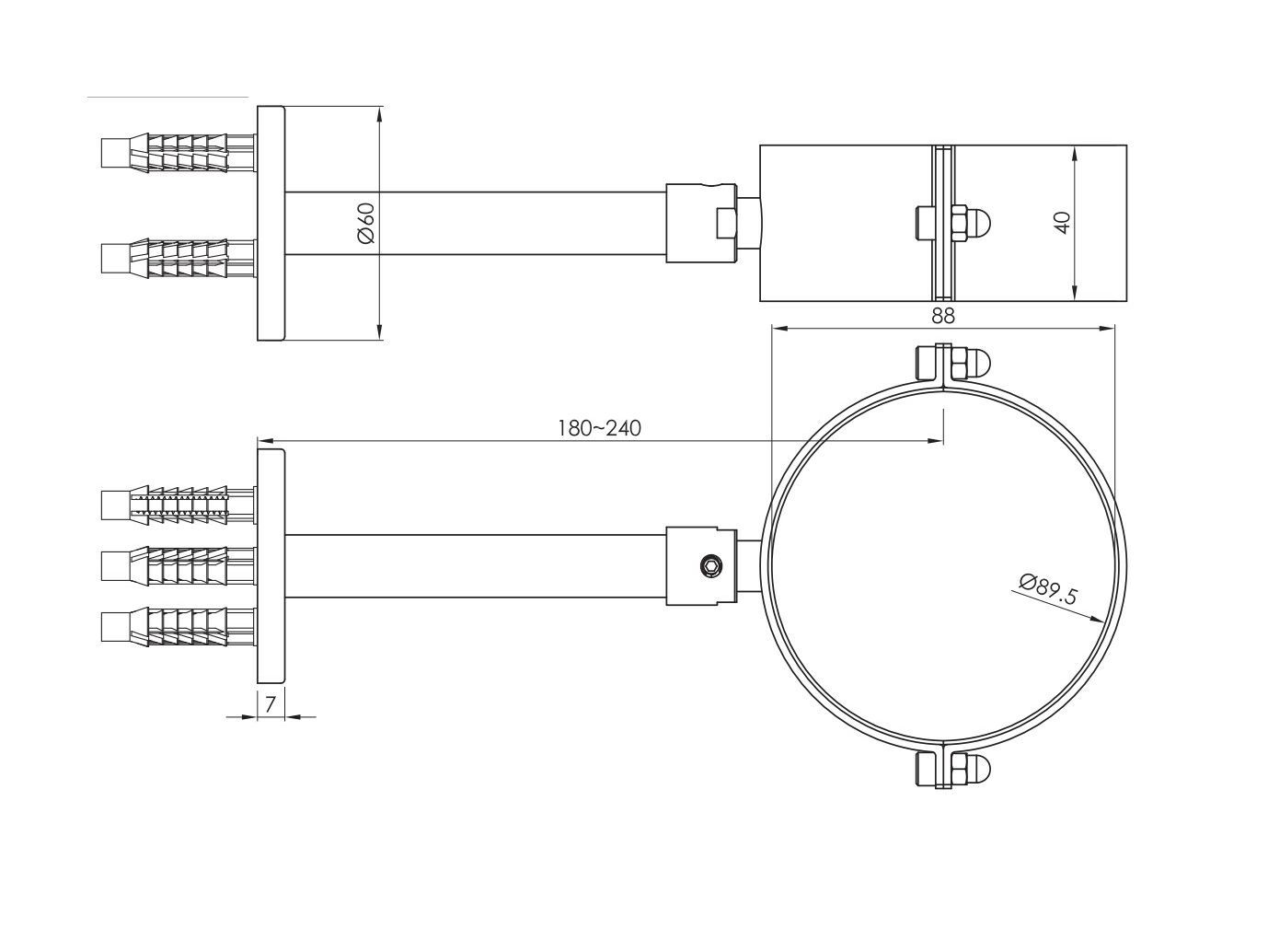 Держатель для душа из нержавеющей стали JEE-O Fatline ARCH-00068608 - Вид №2