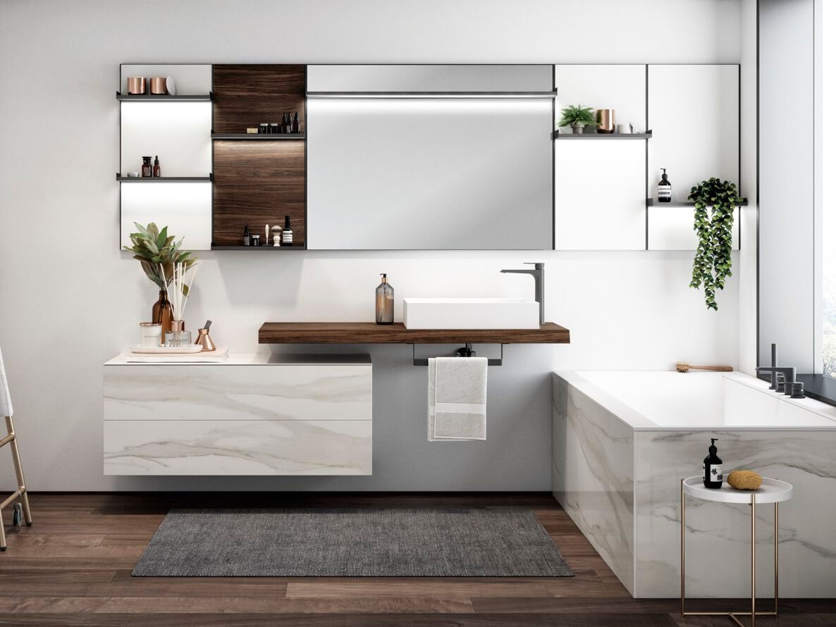 Подвесной шкаф для умывальника с держателем для полотенец Gruppo Geromin Eclipse ARCH-00105458