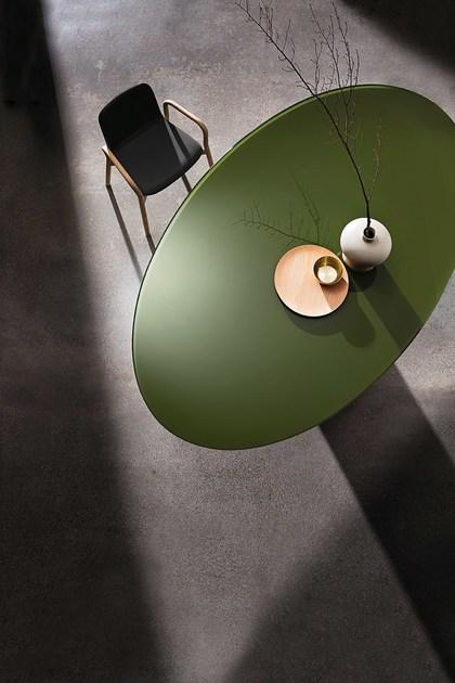 Sovet italia Овальный стол из нержавеющей стали и хрусталя Totem sun-id-1357192 - Вид №2