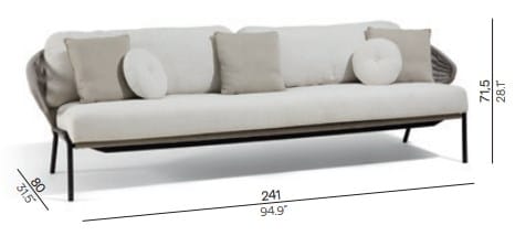 3-местный веревочный садовый диван MANUTTI Radoc ARCH-00007960 - Вид №2