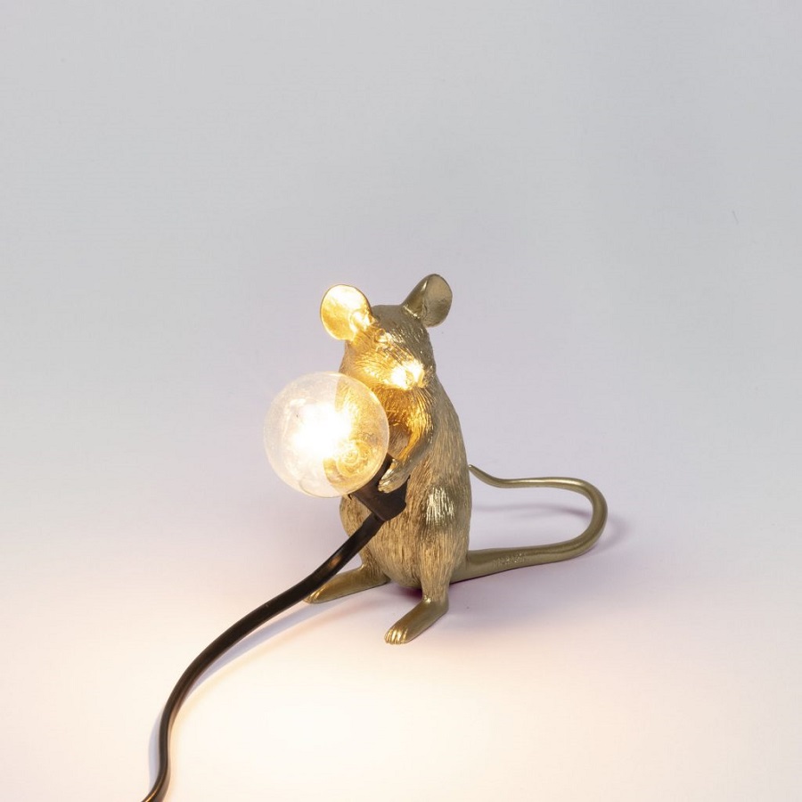 Светильник настольный Mouse Lamp Mac, золотой Seletti 14942GLD - Вид №3