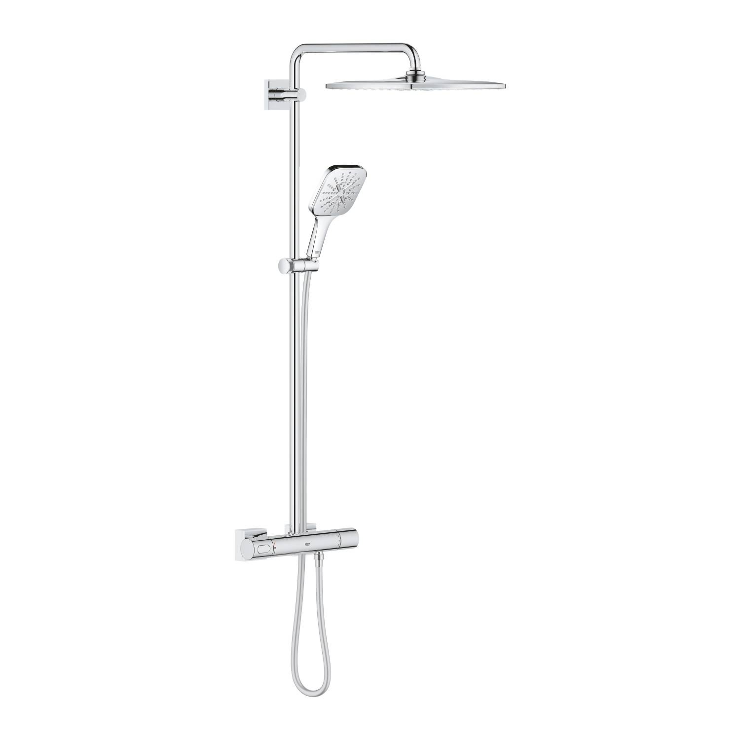 Душевая система GROHE Rainshower SmartActive 310 Mono Cube, квадратный, 1 режим струи, с термостатом, хром (26652000)