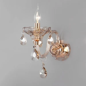 Бра хрустальное золотое Lecce Strotskis 310/1 BOGATES СВЕЧА 00-3930343 Золото;прозрачный