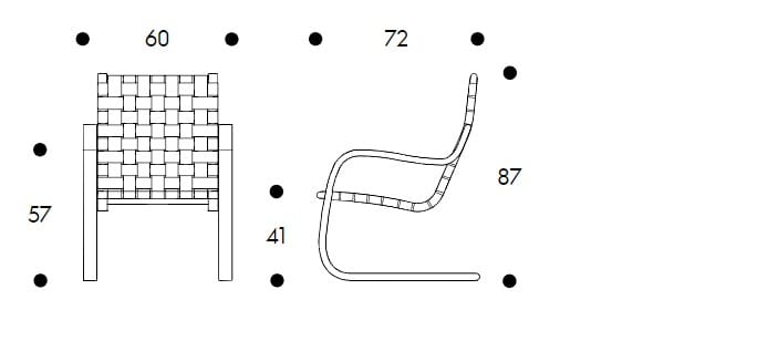 Деревянный консольный стул с подлокотниками Artek 406 ARCH-00034033 - Вид №7