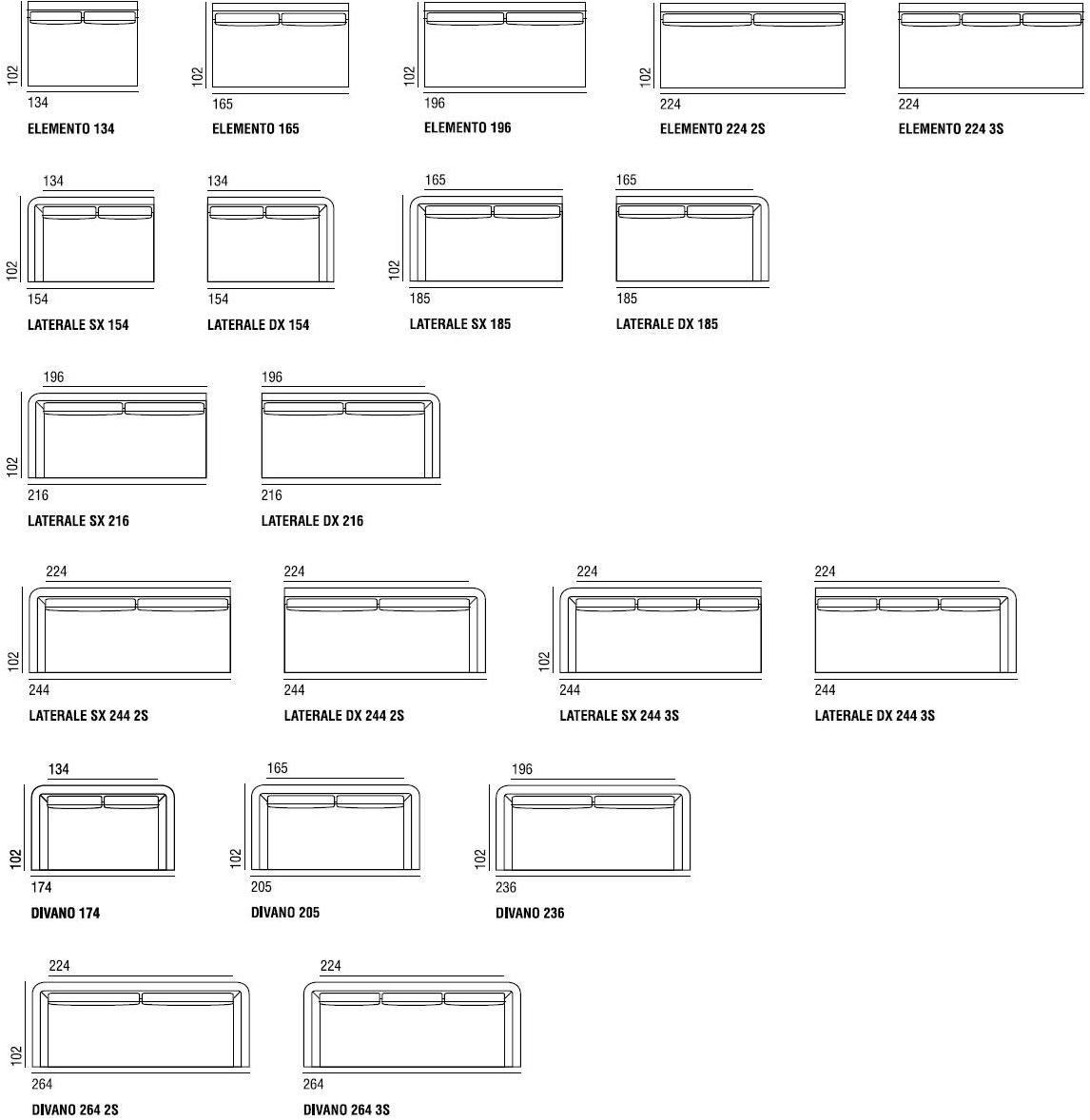 Verzelloni Модульный тканевый диван Lyndon sun-id-1436684 - Вид №11