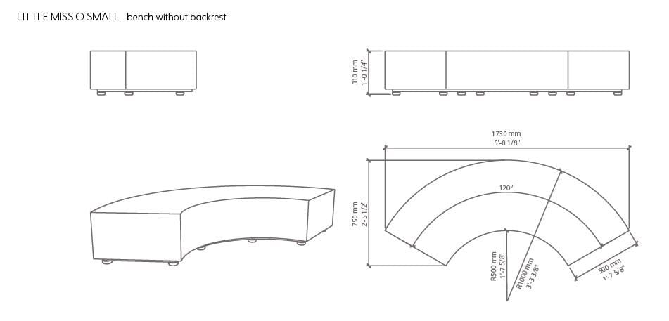 Изогнутый модульный диван для контрактной пены QM Quinze & Milan Little Miss O ARCH-00028399 - Вид №5