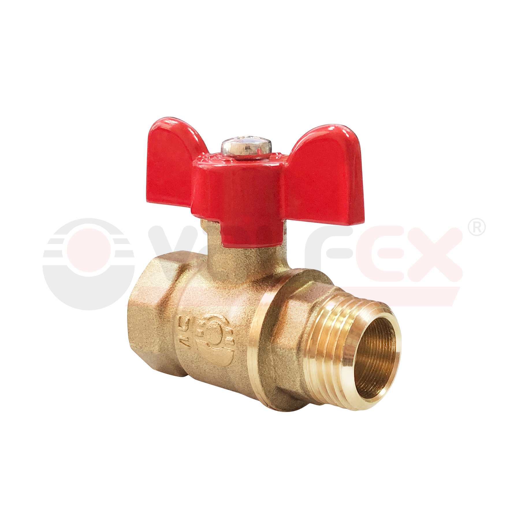 VF.218.L0B1.012 Valfex Кран шаровой OPTIMA, ручка-бабочка (внутр.-наруж.)  1/2" 