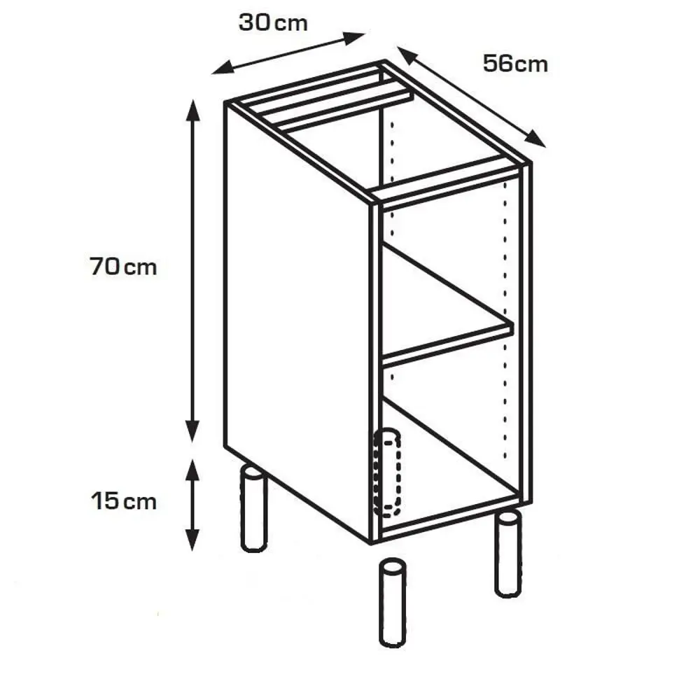 Каркас напольный, 30х56х70 см, белый, ЛДСП DELINIA STLM-2202220