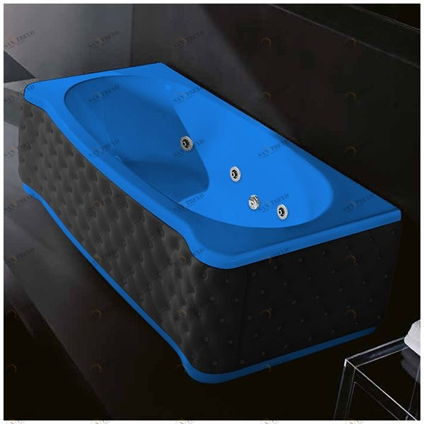 Ванна Gruppo treesse New Classic Young STX-V674B-SX-KC-G голубая с гидромассажем и дезинфекцией прямоугольная левая чёрная кожа STXV674BSXKCG