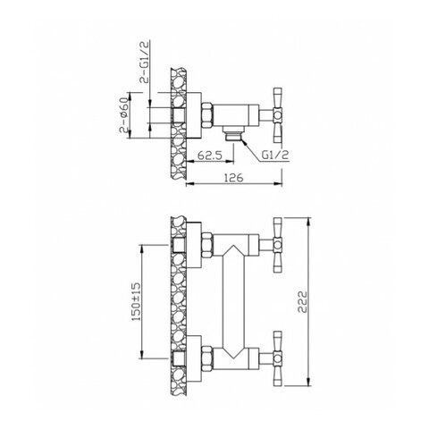Orange Mia M34-200B двухзахватный смеситель для душа без аксессуаров, цвет: черный матовый Бронзовый sun-id-1517086 - Вид №1