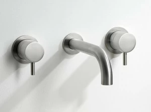 MINA Смеситель для умывальника настенный из нержавеющей стали на 3 отверстия Stiriana 6289