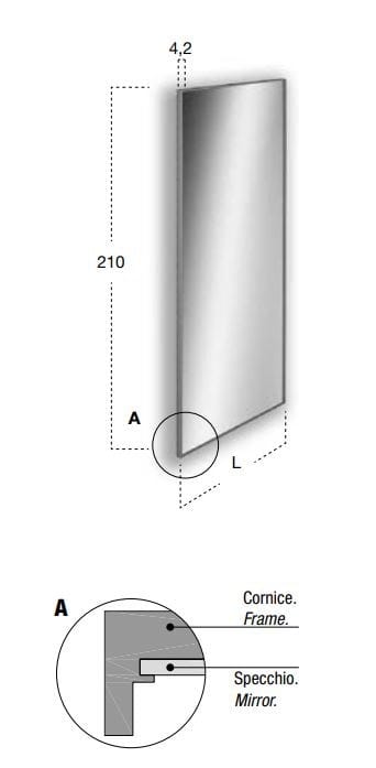 Прямоугольное настенное зеркало для ванной комнаты Antoniolupi Bespoke ARCH-00105502 - Вид №2
