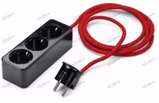 THPG 3-х модульная пластиковая мобильная электрическая розетка  100457 