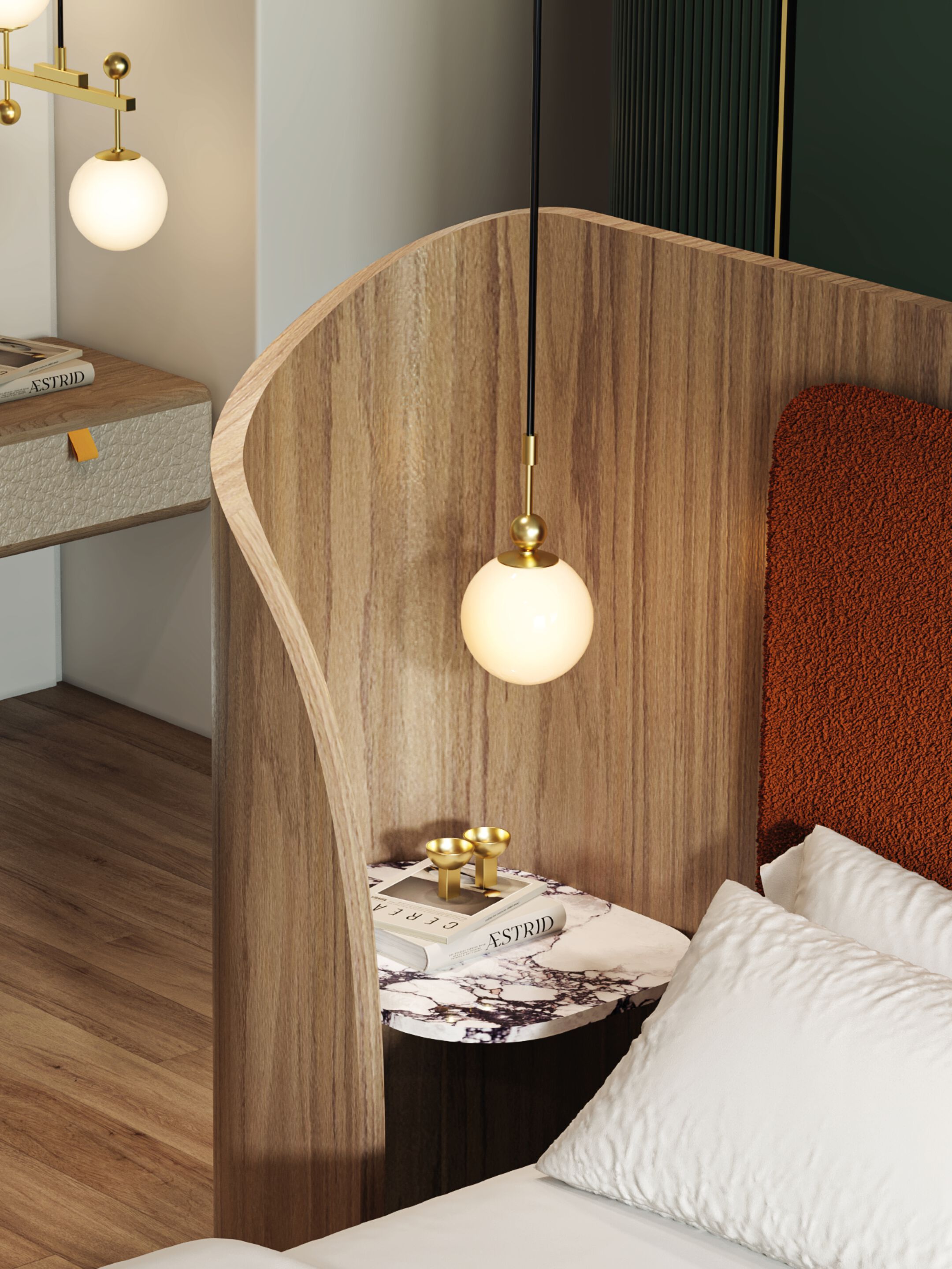 Деревянная двуспальная кровать с высоким изголовьем CASA +39 ENCORE Italia ARCH-00091773 - Вид №3