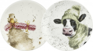 10623878 Royal Worcester Набор тарелок пирожковых Royal Worcester "Забавная фауна, Утка и Корова" 16,5см, 2шт Фарфор костяной