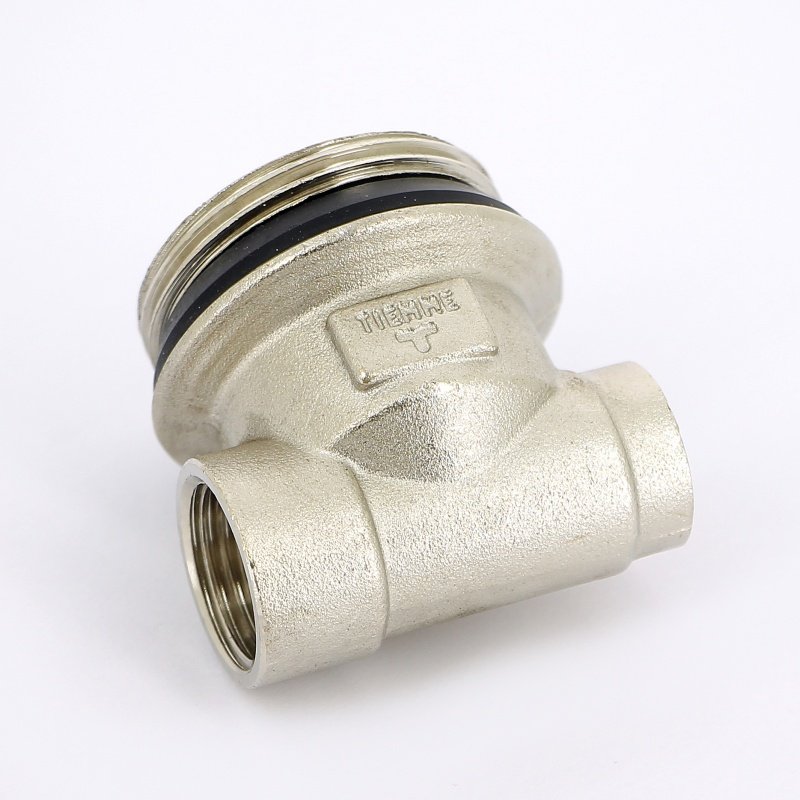 Концевик (тройник) для коллектора TIEMME 1/2"х1"1/4х3/8" никелированный 1950032 - Вид №1