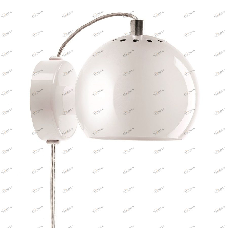 Лампа настенная Ball, белая глянцевая Frandsen 4750006006011