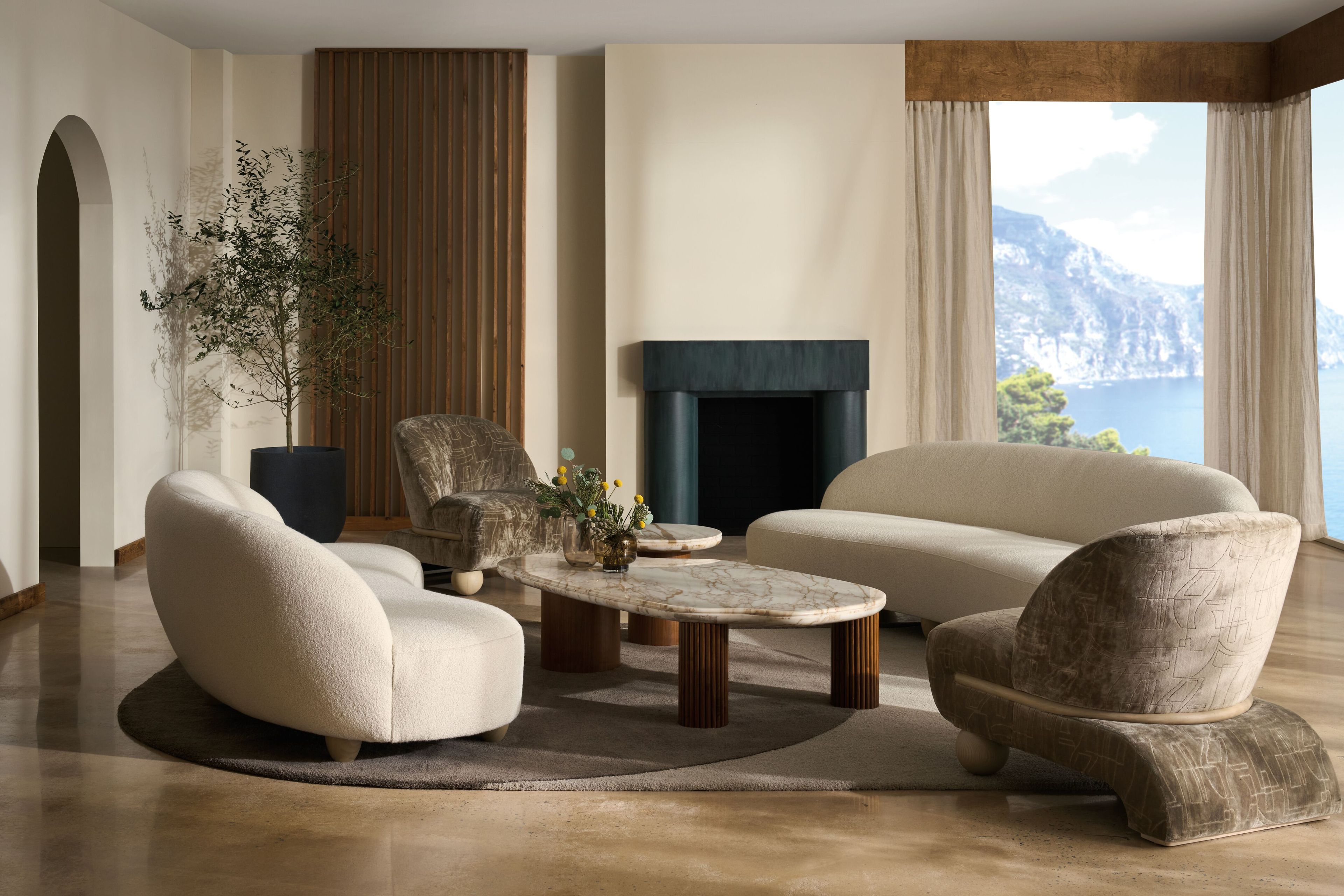 4-местный изогнутый тканевый диван Caracole TULUM ARCH-00077716 - Вид №2