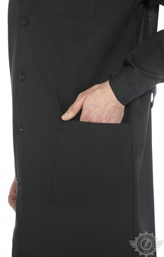 61705 Халат мужской темный  Одежда для обслуживающего персонала  размер 48-50/170-176 Спецодежда  - Вид №7
