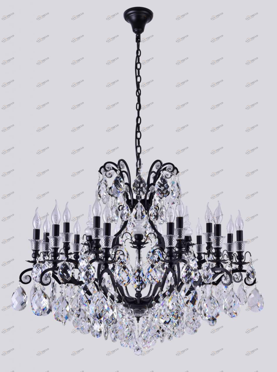 Подвесная люстра Crystal Lux Magnifico SP19 Black/Transparent черная CRYSTAL LUX ДИЗАЙНЕРСКИЕ, MAGNIFICO 220848 Черный 