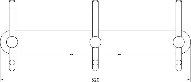 HAR 006 Планка с 3-мя крючками-вешалками 32 cm ARTWELLE Harmonie - Вид №1