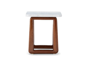 Низкий журнальный столик из красного дерева с мраморным верхом