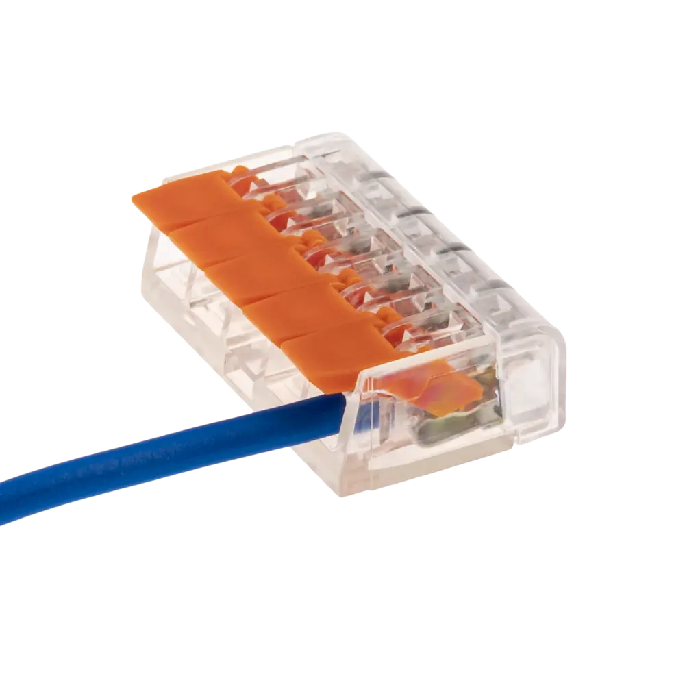 84746787 Клеммы соединительные монтажные с рычажком Duwi СМК 223-415 5-проводные 4мм² прозрачные 20 шт 26749 2 STLM-1112360  - Вид №7