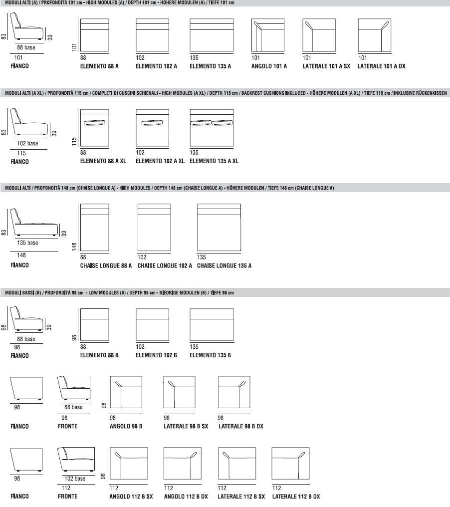 Verzelloni Модульный тканевый диван Joe sun-id-1499232 - Вид №9