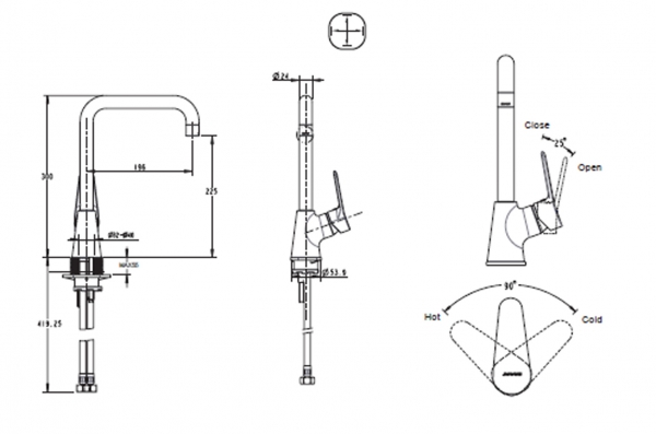 Смеситель для кухни с высоким поворотным изливом ECO-D F793158C-1 bravat - Вид №2