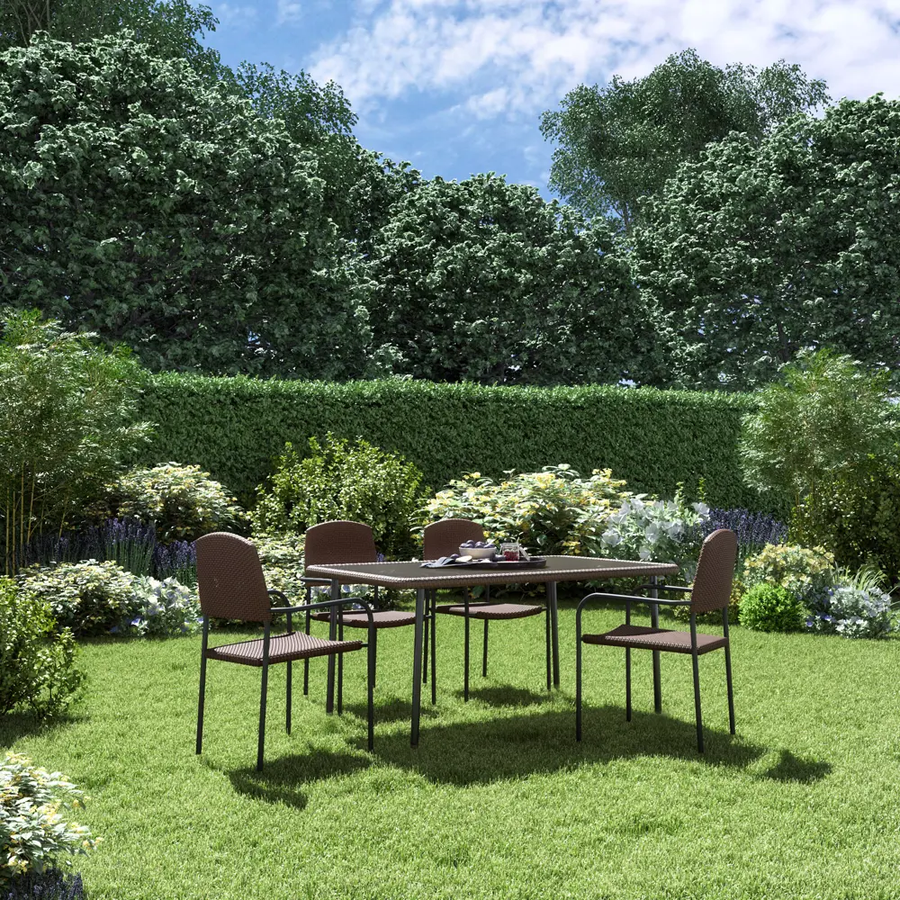 Santreyd Zena - Садовый стол со стеклянной столешницей для комфортного отдыха 82509545 STLM-0028910 - Вид №8