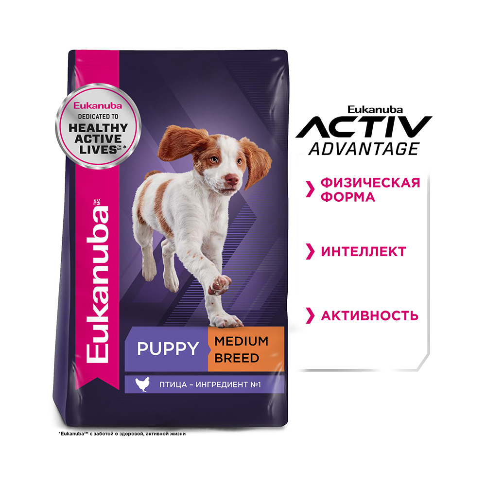 ПР0033174 Корм для щенков для средних пород сух. 3кг Eukanuba  - Вид №3