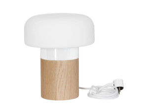 Деревянная и стеклянная светодиодная настольная лампа