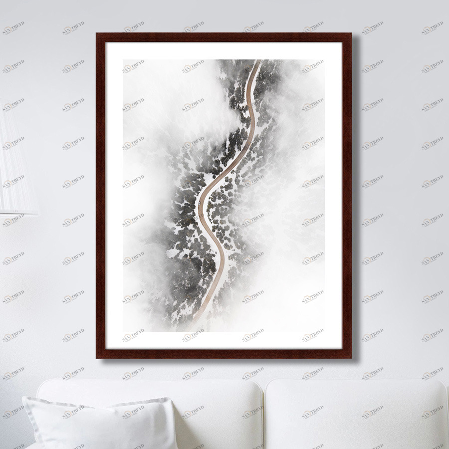 Арт-фотография в деревянной раме 78,5х100 см Endless road КАРТИНЫ В КВАРТИРУ  264776 Белый;черный;разноцветный 