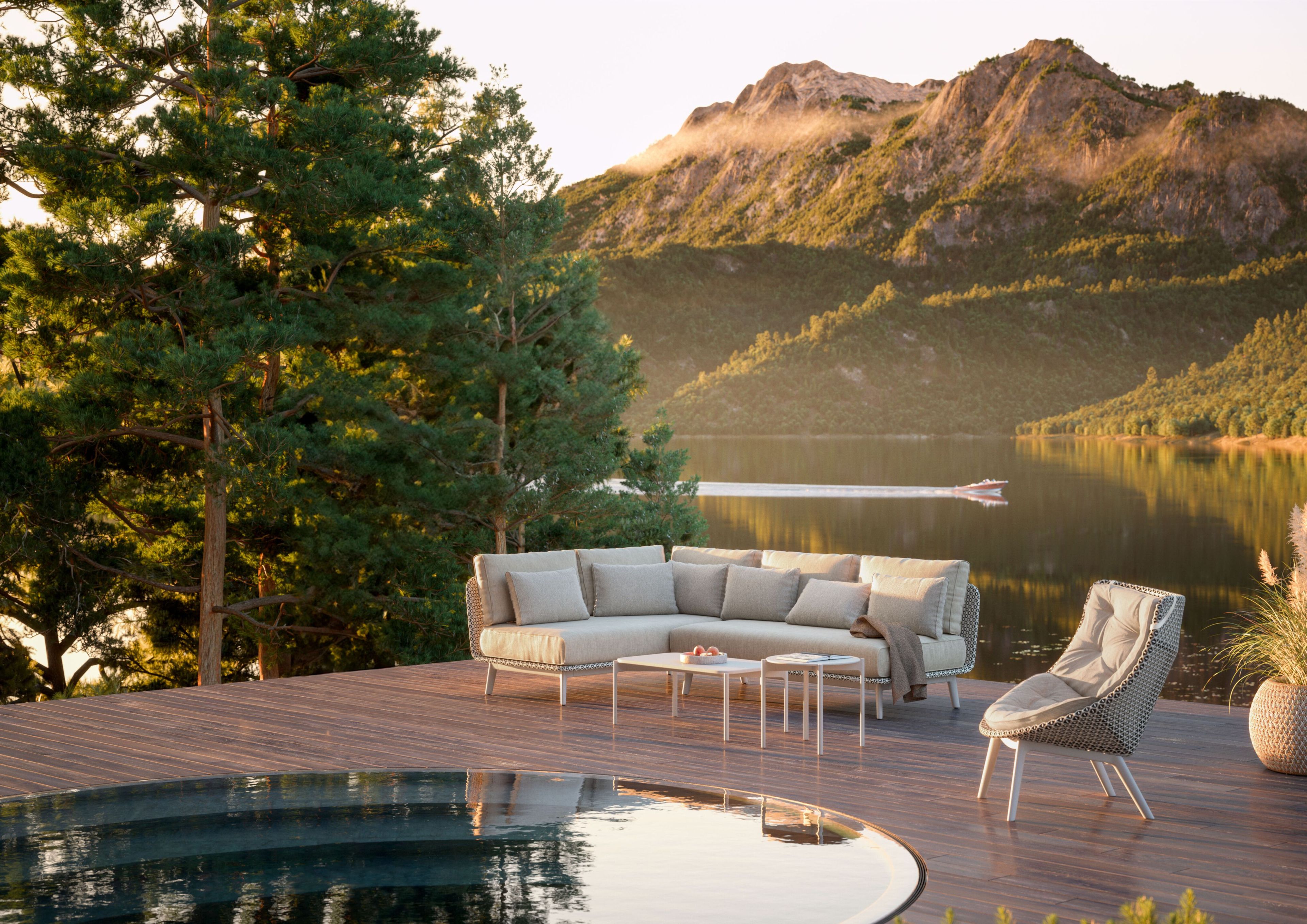 Квадратный садовый столик из алюминия и стекла DEDON IZON ARCH-00136983 - Вид №2