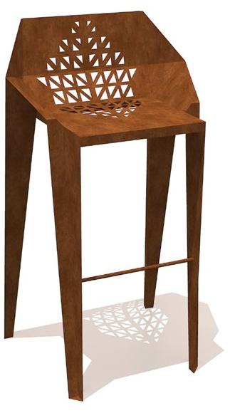 TrackDesign Стул из стали Corten ™ с подставкой для ног Foglia Sp0409002 - Вид №1