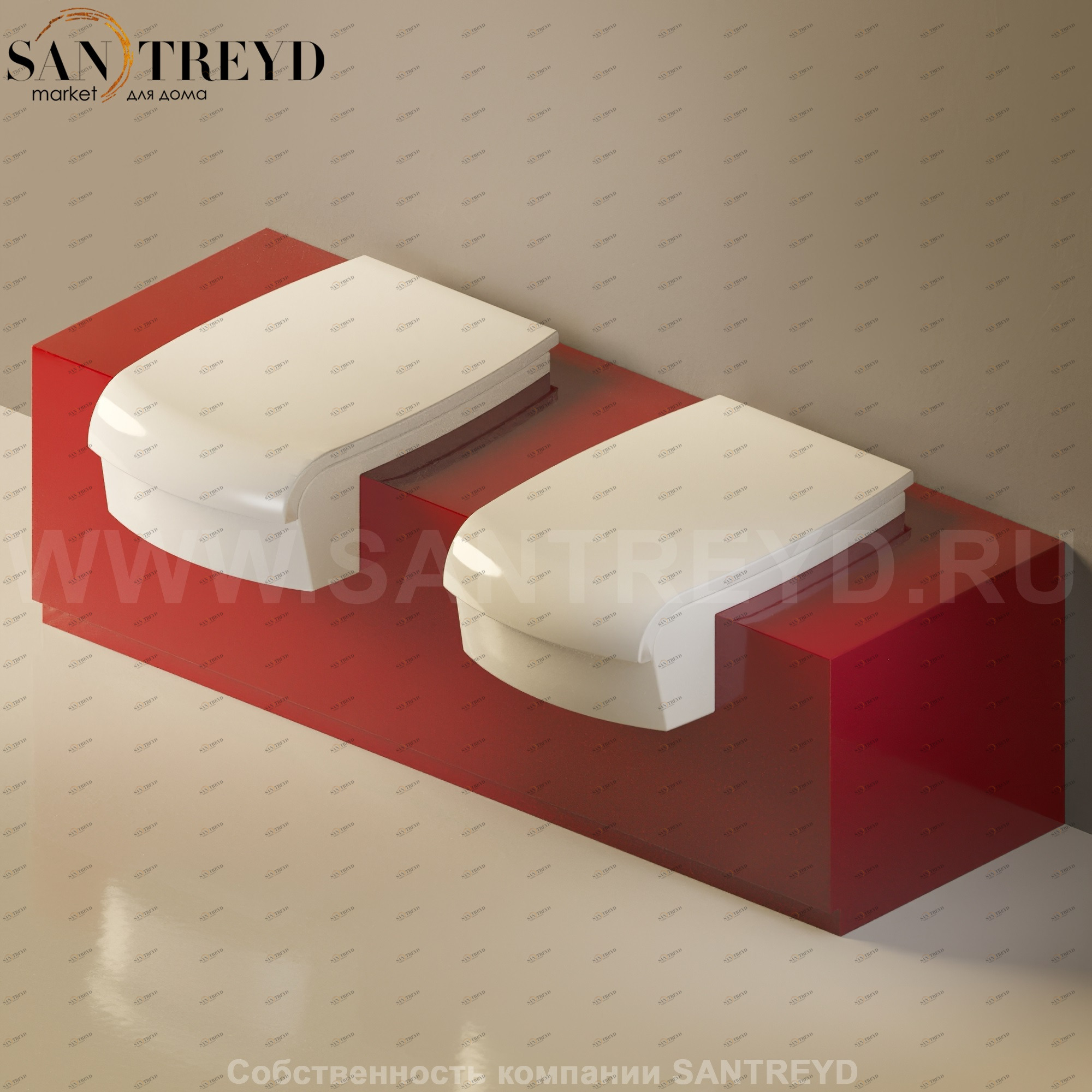 Flaminia UNA Консоль для унитаза и биде от 135 до 200 см красная UNA200WB.3011 Ceramica Flaminia UNA200WB3011