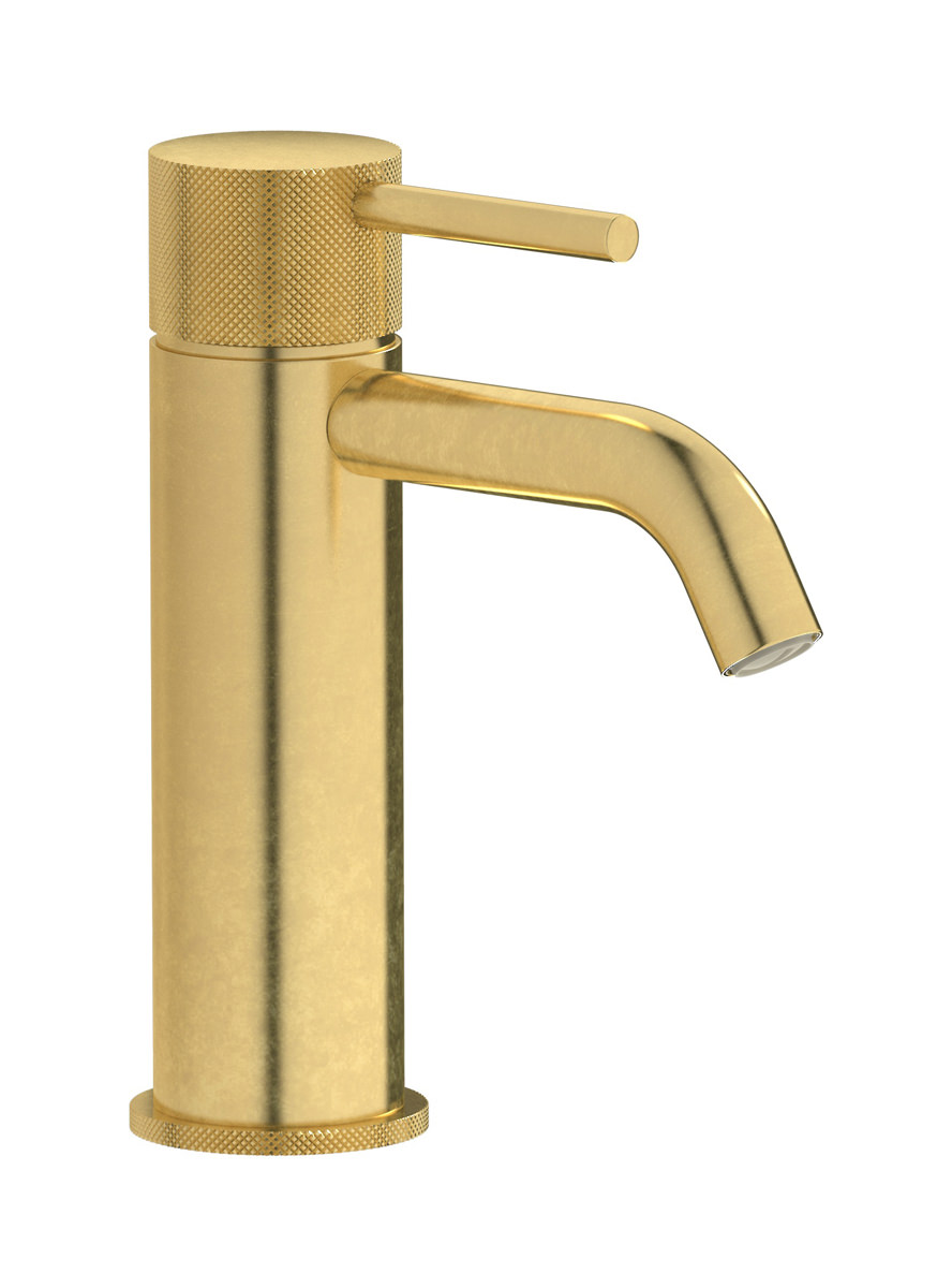 Смеситель для раковины на 1 отверстие в комплекте с донным клапаном. WE ARE IB id200on Natural Brass Industria
