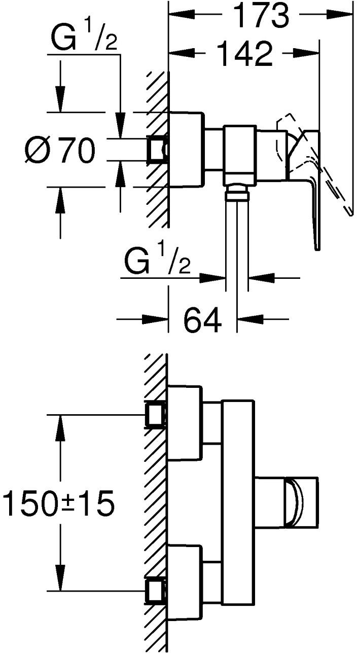 Смеситель для душа GROHE Lineare New, хром (33865001) - Вид №2