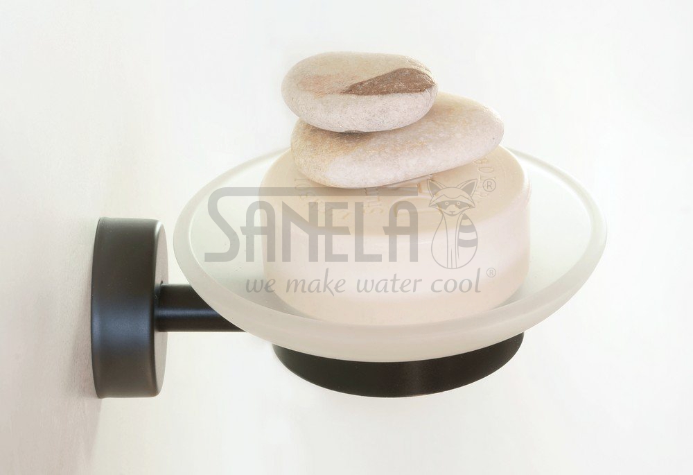 62131 Нержавеющая мыльница со стеклом, черная матовая поверхность SANELA  - Вид №2