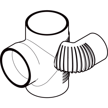 308.872.14.1 Крестовина Geberit Silent-db20, левая со смещенным впуском и дополнительным отводом 88,5° Geberit  - Вид №1