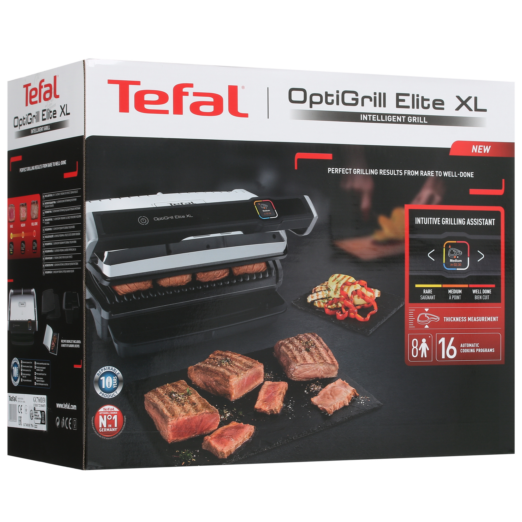 5323285 Гриль Tefal Optigrill Elite XL GC760D30 серебристый STDN-0135105 - Вид №8