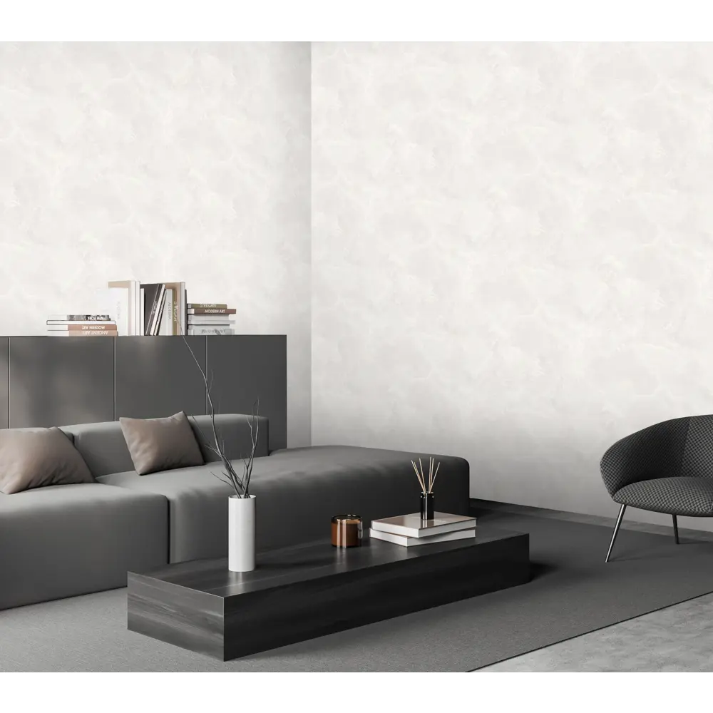 Флизелиновые обои Renowa Aldo бежевые с виниловым покрытием 89384207 STLM-1428526 - Вид №4