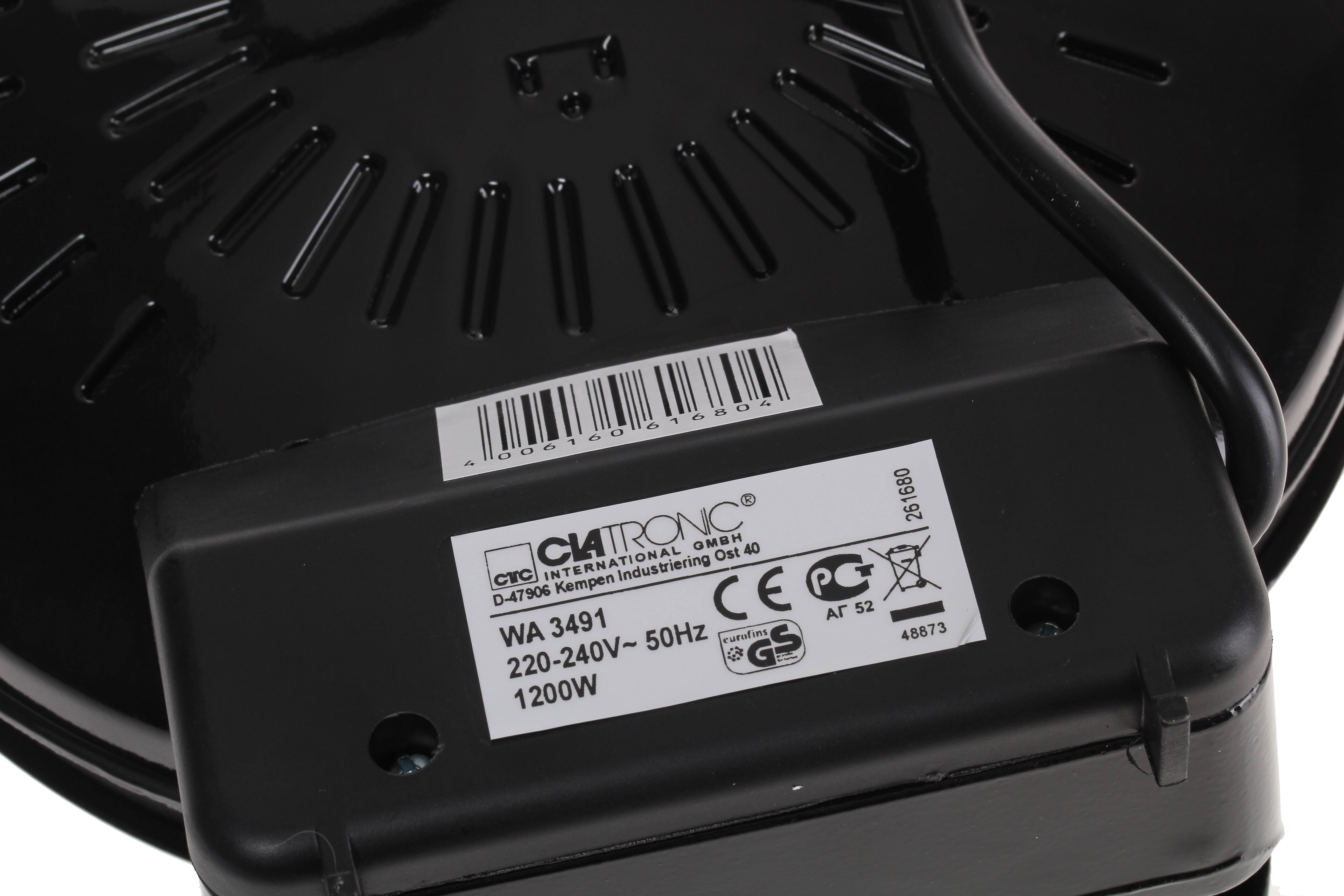 6716745 Вафельница Clatronic WA 3491 черный STDN-0107763 - Вид №7