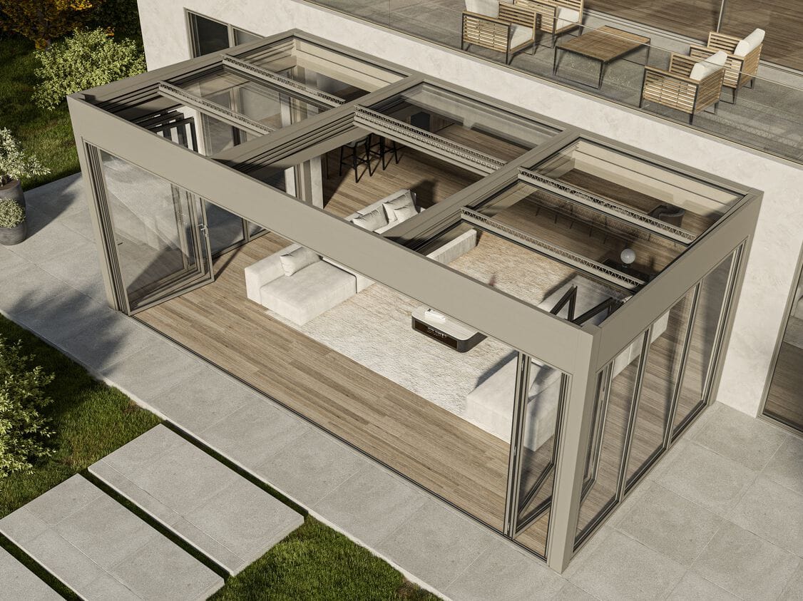 Раздвижная стеклянная крышка для перголы GLM Outdoor Solutions RETRACTABLE ARCH-00043933 - Вид №1