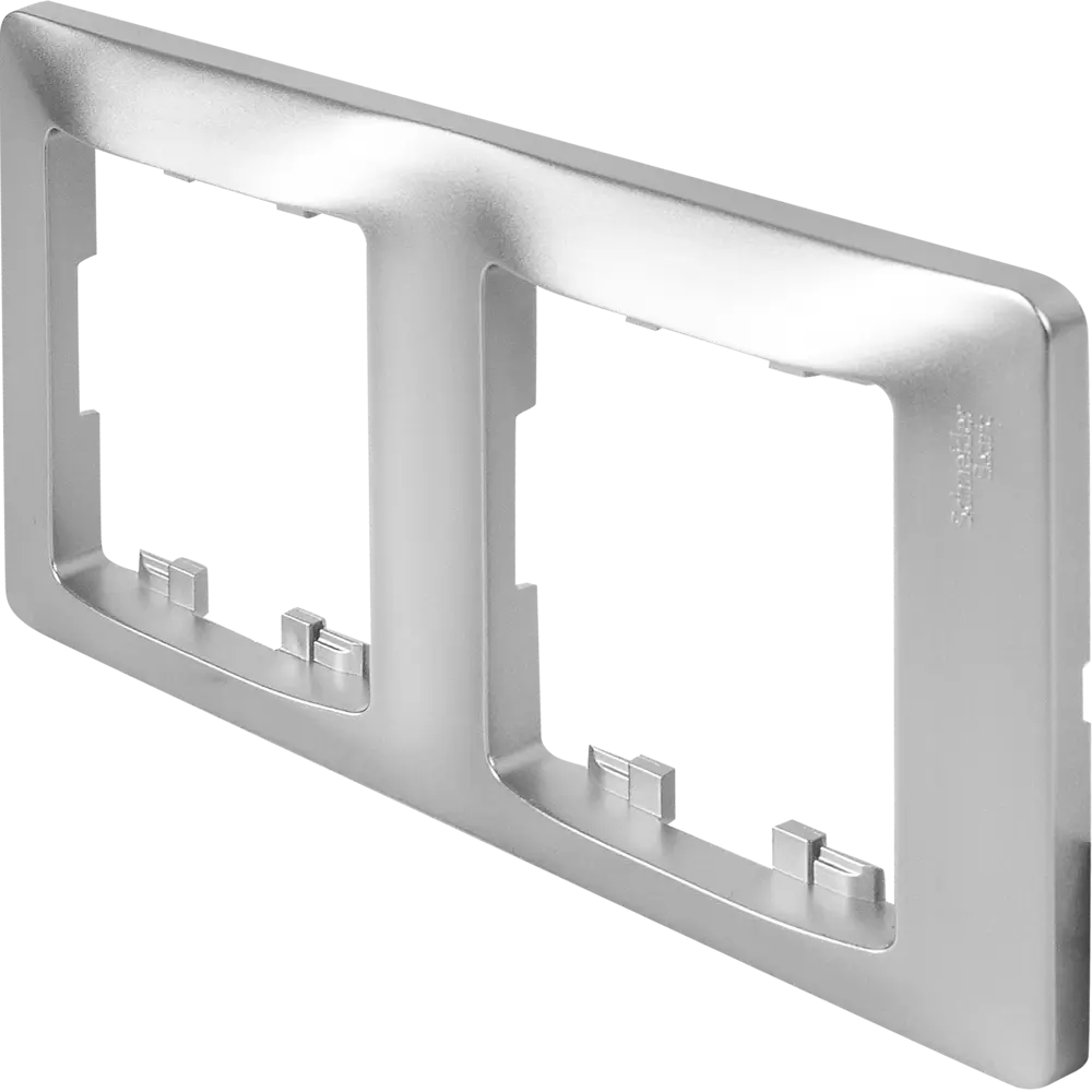 Рамка Schneider Electric Glossa для розеток и выключателей - 2 поста, алюминий 86710216 STLM-0070821 - Вид №1