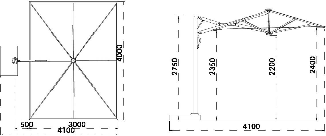 Scolaro Parasol Регулируемый зонтик с боковой стойкой Galaxia Asw  - Вид №5