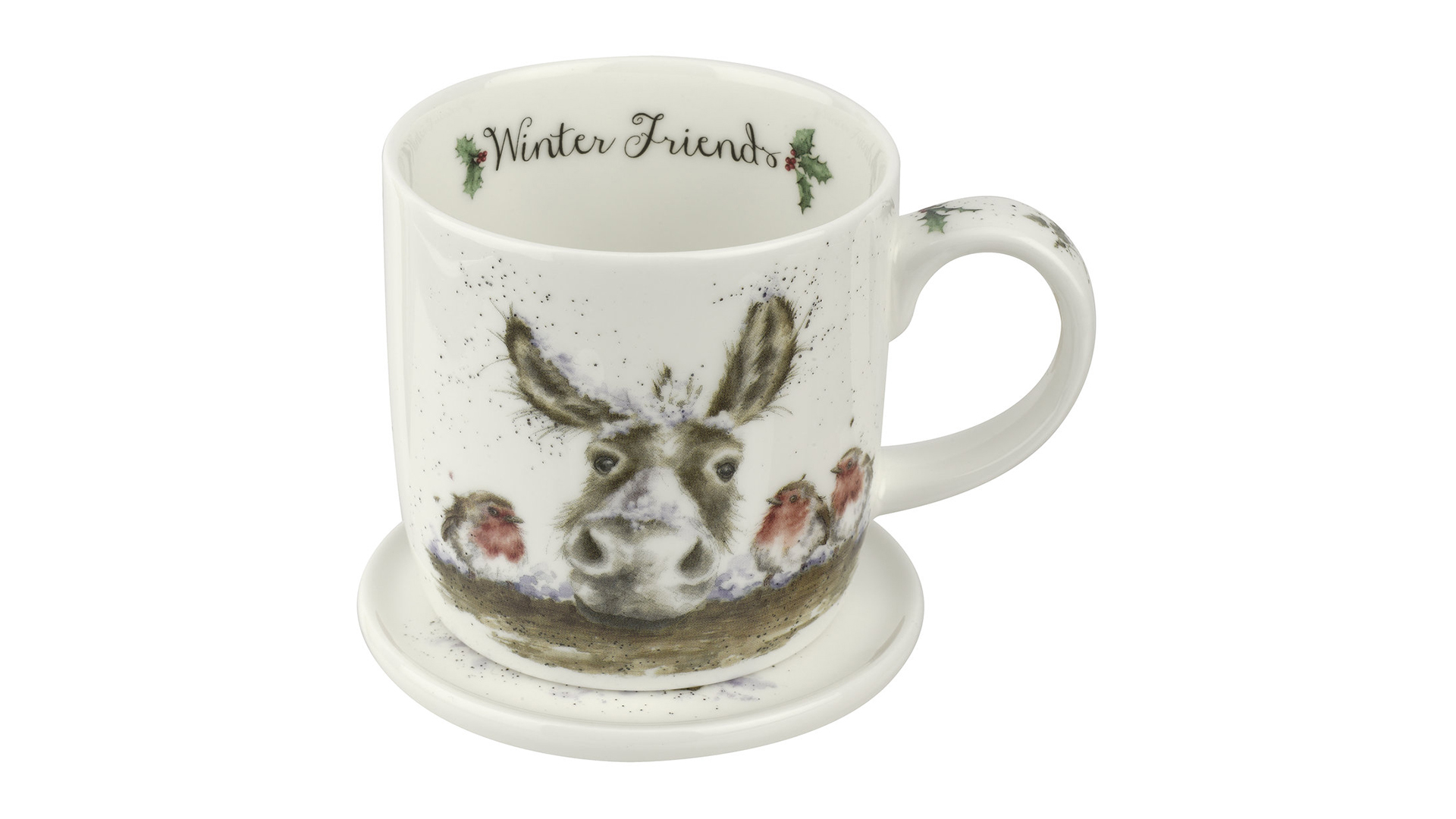 10623886 Royal Worcester Набор кружка и подставка Royal Worcester "Осёл и малиновка" 310мл Фарфор, Керамика  - Вид №1