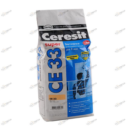Затирка №19 Super CE 33 желтая 2кг CERESIT 254448