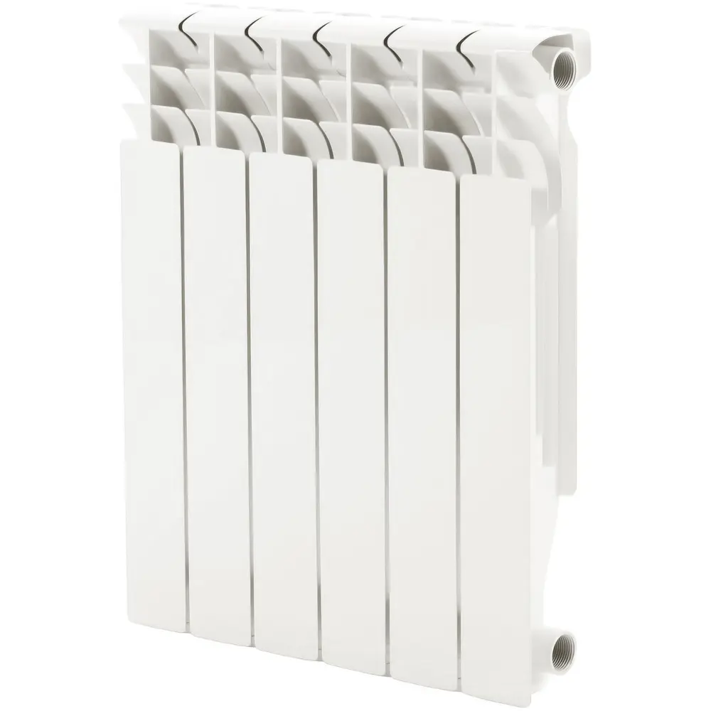 Радиатор секционный Monlan Aluminium 500/96 6 секций боковое подключение алюминий белый STLM-2187296 - Вид №1